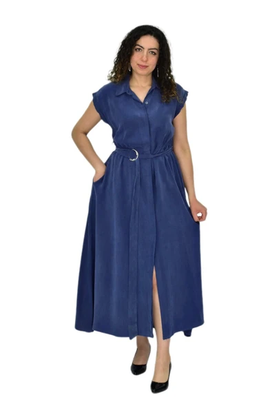 Kadın Beli Kemerli Elbise BGL-ST04639 - Resim 12