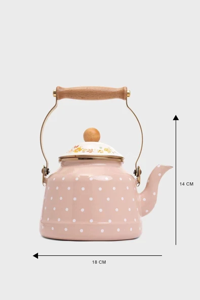Miss Betty Vintage Ahşap Saplı Güzgülü Puantiye Kettle 2,5LT MiSS-63445-03 - 3