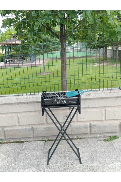 Emaye Katlanır Piknik Mangal Ayaklı 6 Şiş Hediyeli - 5