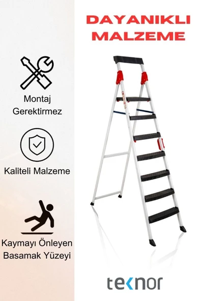 Teknor Extreme Plastik Basamaklı 6+1 Metal Merdiven - 3