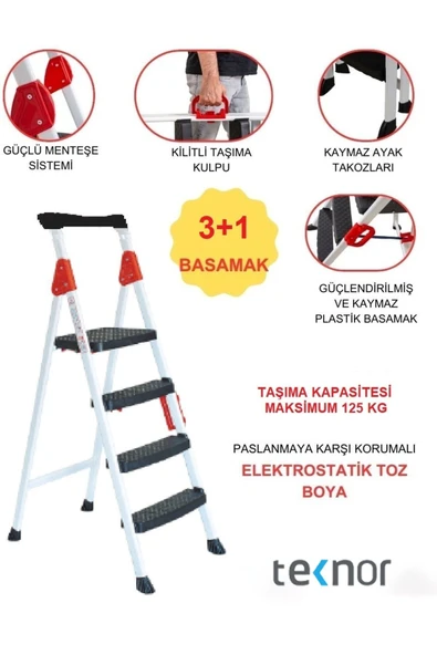 Extreme Plastik Basamaklı Metal Merdiven