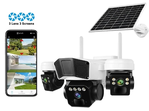 O-Kam 3936 9MP (3+3+3) Üç Kameralı UltraHD 4G Solar Akıllı Güvenlik Kamerası - 10