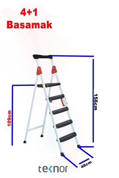 Teknor Extreme Plastik Basamaklı 4+1 Metal Merdiven - 2