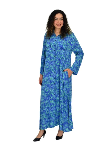 Kadın Çift Cep Kapaklı Elbise BGL-ST04640 - Resim 5