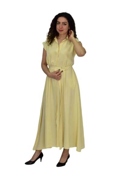 Kadın Beli Kemerli Elbise BGL-ST04639 - Resim 8