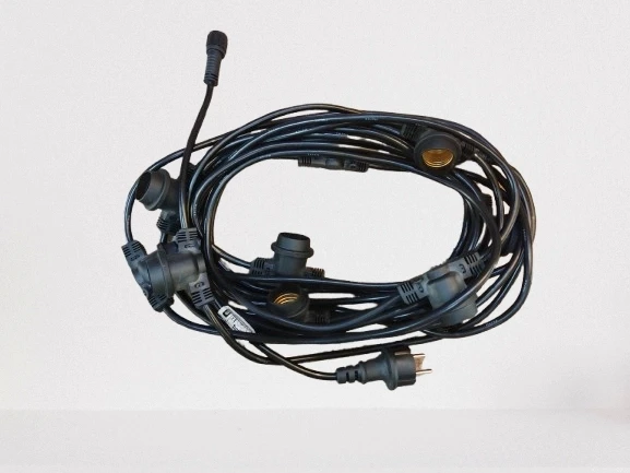 HOROZ CARNAVAL-F10 10mt 2x0.95 Kablolu 10 Adet E-27 Duylu Dış Mekan Sarmaşık 10lu 10 Metrelik Fişli Eklenebilir Set