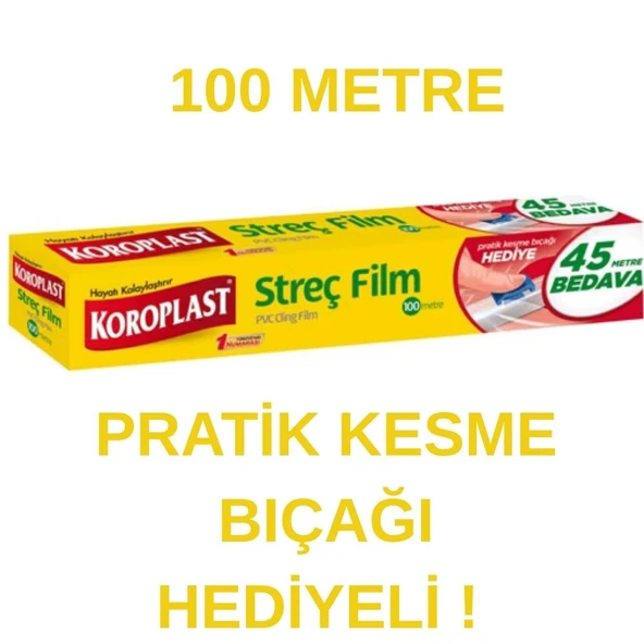 Koroplast 100 mt Streç Film Kesme Bıçağı Hediyeli