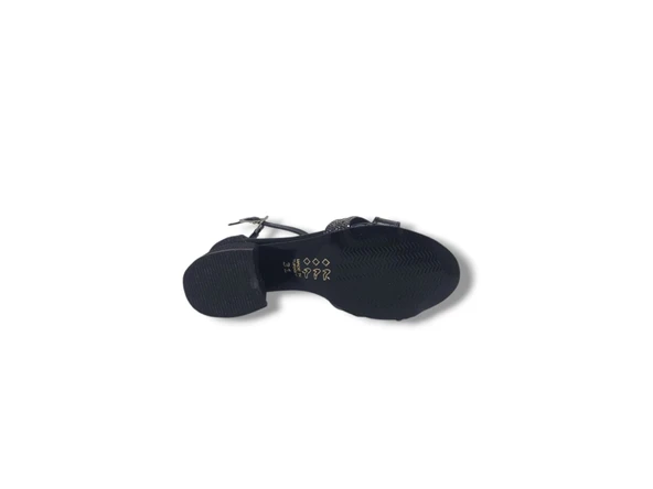 Zerhan 170 Kız Çocuk Siyah Taşlı Bantlı Topuklu Ayakkabı - Resim 5