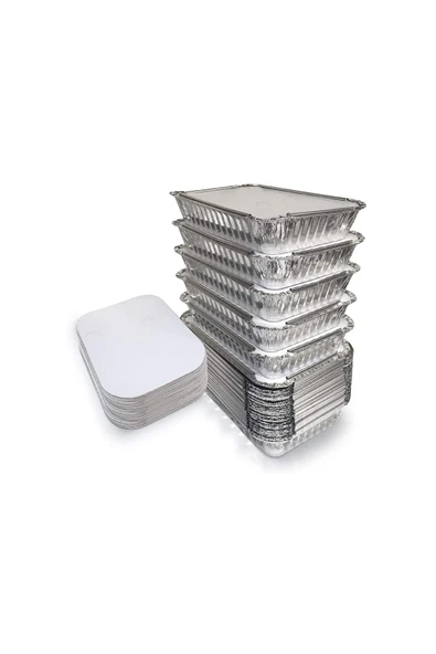 Süpertrend  Roll-up 250gr Dikdörtgen Alüminyum Kap Ve Kapak Seti 100 Adet