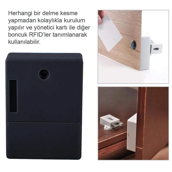 Ayt Powermaster Pm-26971 Gizli Çekmece Dolap Rfıd Kapı Güvenlik Kilidi Keyfob Çipli Kilidi - 2