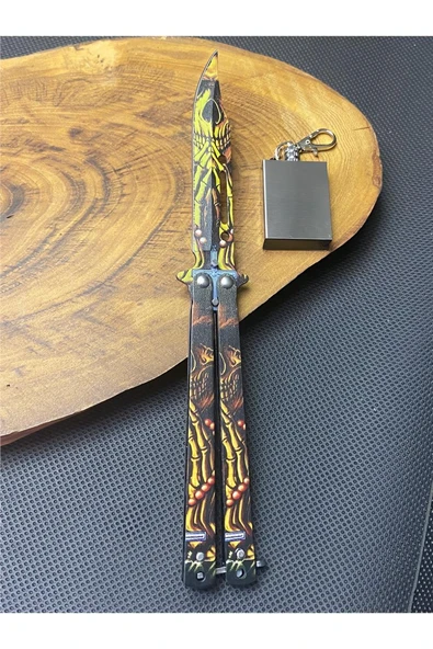 Süpertrend 21 cm Desenli Kelebek + Zippo Kibrit Çakmak Seti SS996459026
