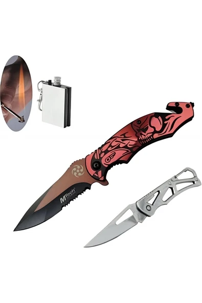 Süpertrend Mtech Serisi 4-20-2 21 cm Kırmızı Kurtarma Çakı Seti SLN152
