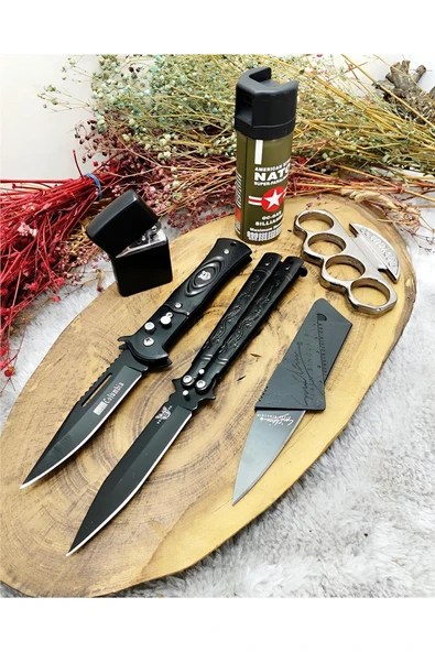 Süpertrend 22 cm komple çelik kelebek Çakı Seti 21 cm otomatik bıçak Kart çakı