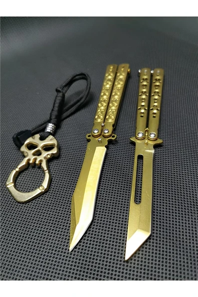 Süpertrend 21 cm Paslanmaz Çelik 2 Adet Gold Renk Kamp Çakı - 3