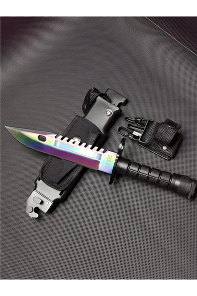 Süpertrend M9 Boyanet 32 cm Gökkuşağı Avcı Kamp Bıçağı