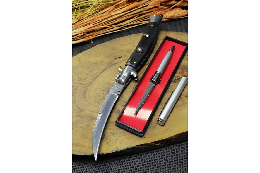 Süpertrend 22 cm Siyah Oval ORJİNAL AKC Çakı ve Gizli Kalem Bıçak
