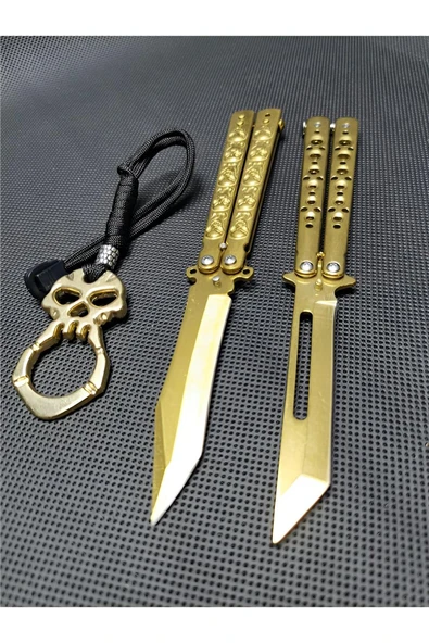 Kruvazör 21 cm Paslanmaz Çelik 2 Adet Gold Renk Kamp Çakı