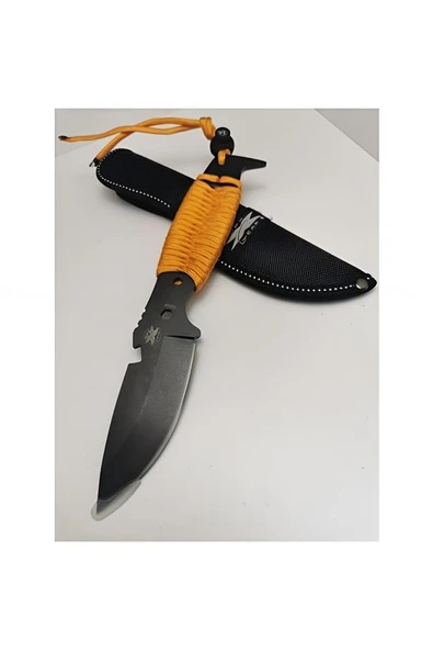 Kruvazör Dpx Gear 23 cm Siyah Ipli Çelik Av Kamp Çakısı Hediyeli - 2