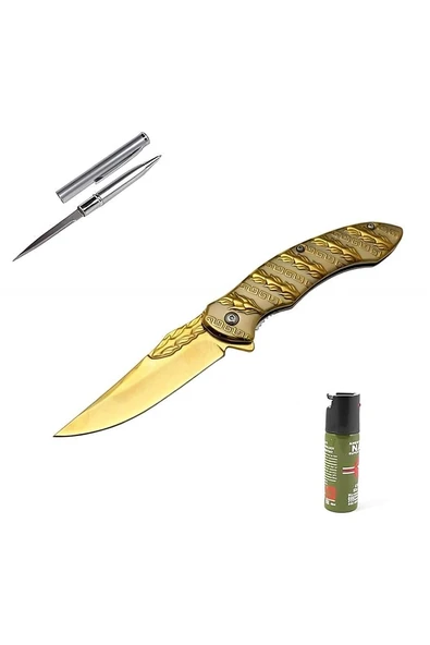 Kruvazör Kişiye Özel Metal Snake Çakı Gold HC021 GLD 21 CM
