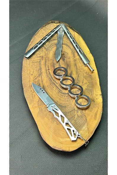 Kruvazör Kişiye Özel 21 cm BENCHMADE Kelebek ve Katlanır Yüzük Seti