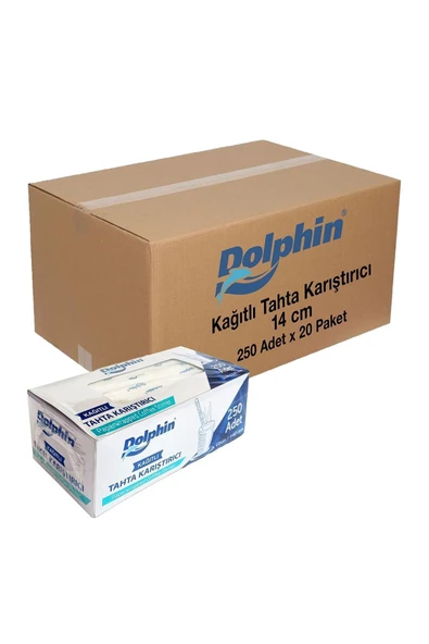 Süpertrend  Dolphin Kağıtlı Tahta Karıştırıcı 14cm 250 Adet X 20 Paket (koli)