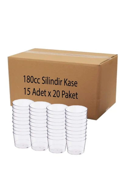 Süpertrend  Plastik Kristal Silindir Tatlı Kasesi 180cc 300lü (koli)