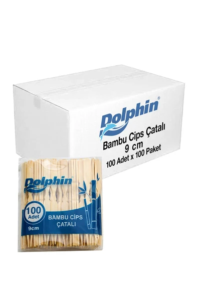 Süpertrend  Dolphin Bambu Cips Çatalı 9cm 100lü X 100 Paket (koli)