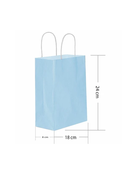 Süpertrend  Roll-up Kraft Çanta Açık Mavi Küçük Boy 18x24cm 25li