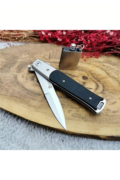 Kruvazör Columbia 22 cm efsane model orjinal manuel komple çelik bıçak yanında zippo kibrit ile birlikte