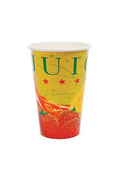 Süpertrend  Roll-up Karton Bardak 12oz Soğuk İçecek Meyve Desenli 50li