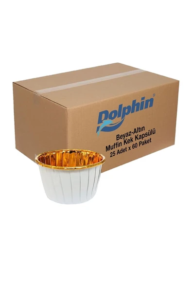 Süpertrend  Dolphin Muffin-kek Kapsülü Beyaz-altın 25 Adet X 60 Paket-koli