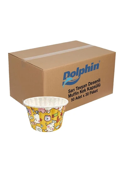 Süpertrend  Dolphin Kağıt Muffin Kek Kapsülü Tavşan Desenli 50 Adet X 30 Paket-koli