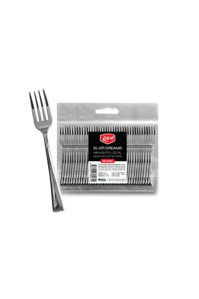 Süpertrend  Roll-up Metal Görünümlü Mini Kokteyl Çatalı 9,5cm 50li