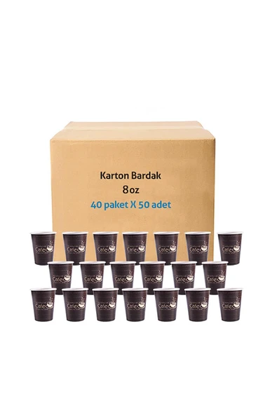 Süpertrend  Roll-up Karton Bardak 8 Oz Kahverengi 2000 Adet