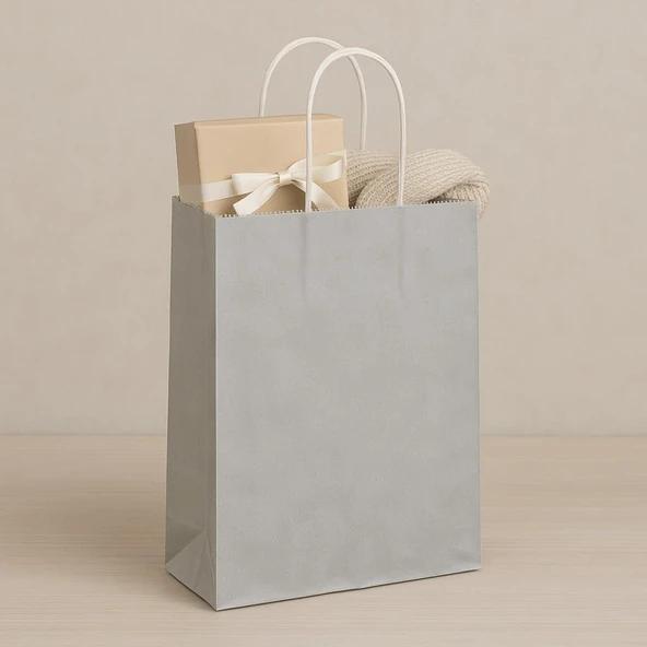 Süpertrend  Roll-up Kraft Çanta Gümüş Büyük Boy 31x41cm 25li - 3
