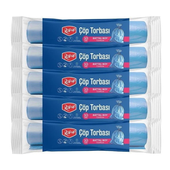 Süpertrend  Roll-up Çöp Torbası Battal 72x95cm 10 Adet X 5 Paket