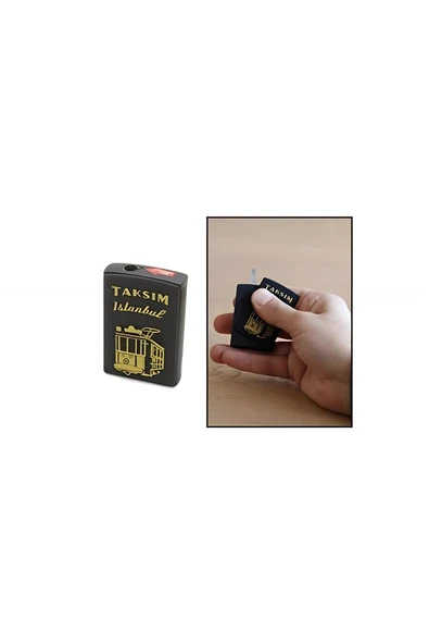 Süpertrend Kişiye Özel TAKSİM TEMALI YANDAN MEKANİZMALI MAT SİYAH RENK MANYOTORLU METAL ÇAKMAK