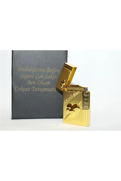 Süpertrend Kişiye Özel Dupont Tarz Çelik Gövde Çakmak (Gold) YÇ1204019 - 3