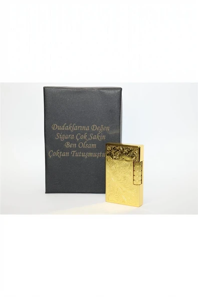 Süpertrend Kişiye Özel Dupont Tarz Çelik Gövde Çakmak (Gold) YÇ1204012
