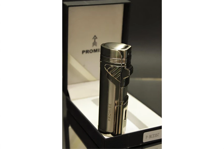 Süpertrend Promise 4 Torch/Alevli ve Özel Kutulu Metal Puro Çakmağı (Gümüş Rengi) - 2