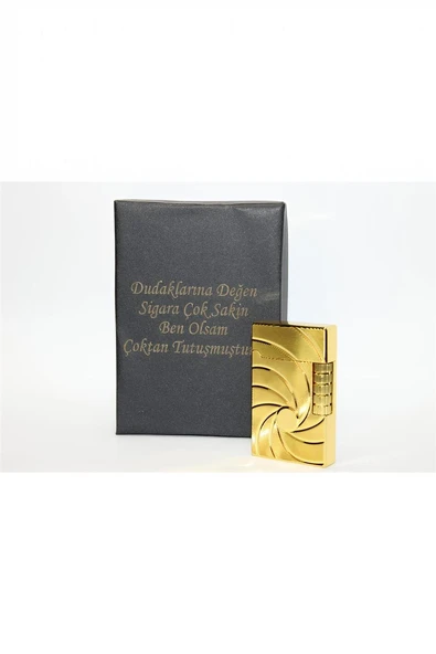 Süpertrend Kişiye Özel Dupont Tarz Çelik Gövde Çakmak (Gold) YÇ1204005