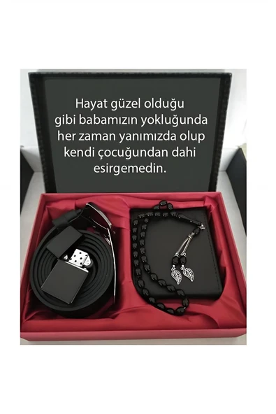 Süpertrend Alsepeteavm Amca ya Hediye Cüzdan Kemer Tespih Çakmak Seti