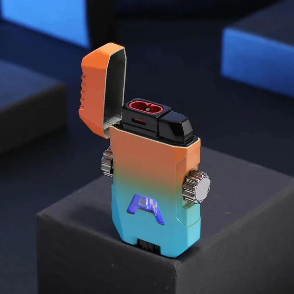 Süpertrend Parmida 2 Torch Pürmüz Alev Turkuaz Turuncu Renk Puro Çakmağı PCM0637