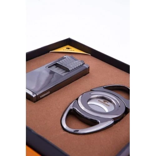 Süpertrend Cohiba Çift Torch Çakmak Kesici İkili Gunmetal Puro Seti CST0211 - 2