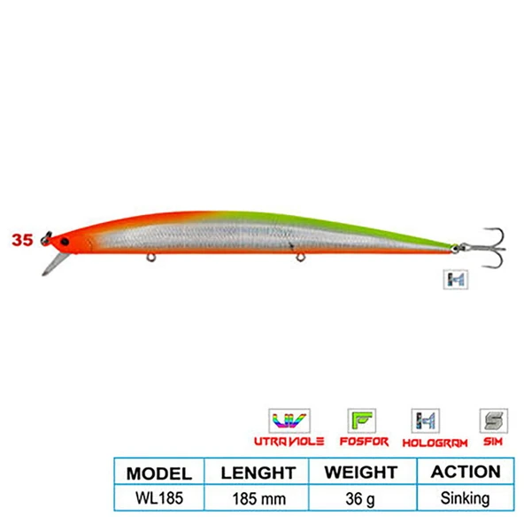 Wily SUPER STAR CL:35 185mm 36gr (Sinking) ürün görseli
