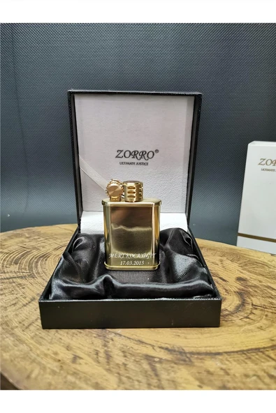 Kruvazör Kişiye Özel Gold Renk Benzinli Pirinç Gövde Çakmak