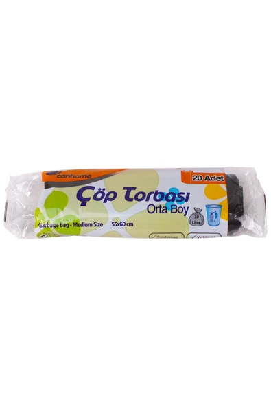 Süpertrend  Canhome Orta Çöp Torbası Siyah 55x60cm 20li