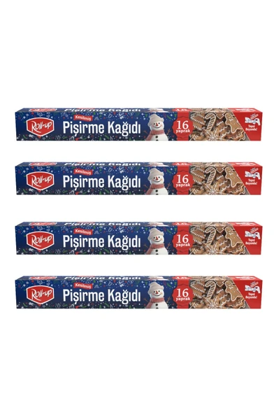 Süpertrend  Roll-up Kış Temalı Kesilmiş Pişirme Kağıdı 37cm X 42cm 16 Yaprak 4 Adet