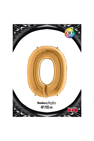 Süpertrend 0 Rakam Altın Folyo Balon 40"