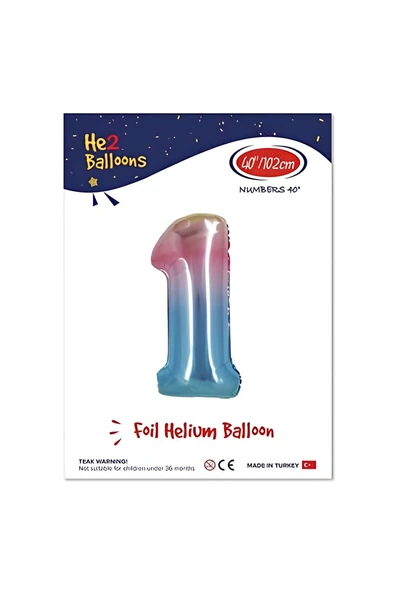 Süpertrend 1 Rakam Rainbow Folyo Balon 40"
